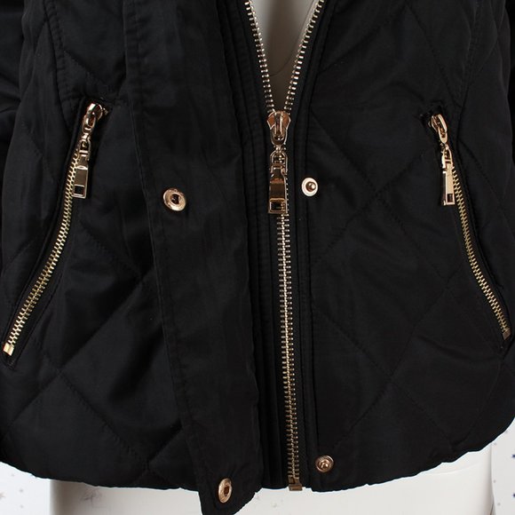 Removable Hood Quilted Padding Jacket Black - Picture 4 of 9